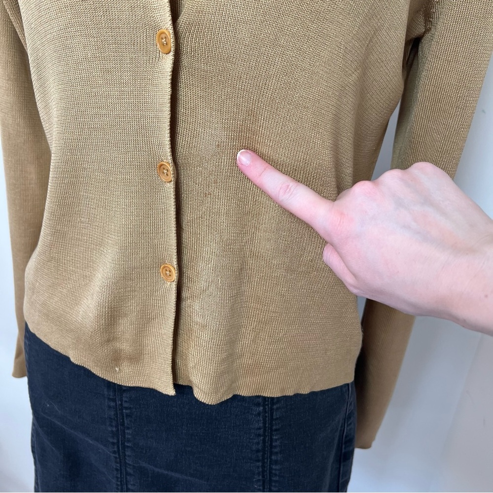 GAP Vintage 1980-90s 100% Pure Silk Muted Yellow Button-Up Shirt 🌻 - Picture 6 of 11